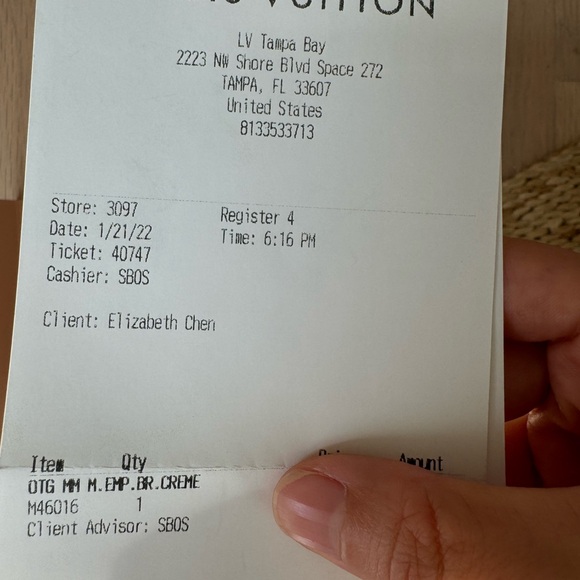 Louis Vuitton on the go mm tote black and crème - Picture 5 of 8